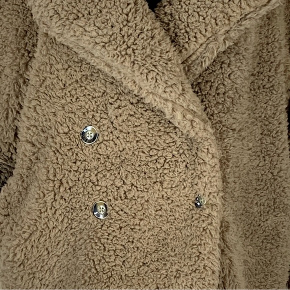 Favlux~Super Soft/Furry/Cozy Tan Oversized Notched Collar Teddy Jacket~Sz Large - Picture 5 of 16